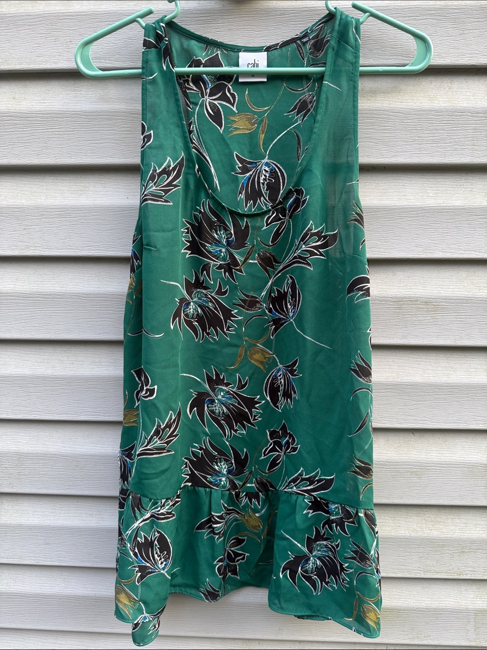 Cabi‎ Zoe Racerback floral print blouse size Medium style 3276